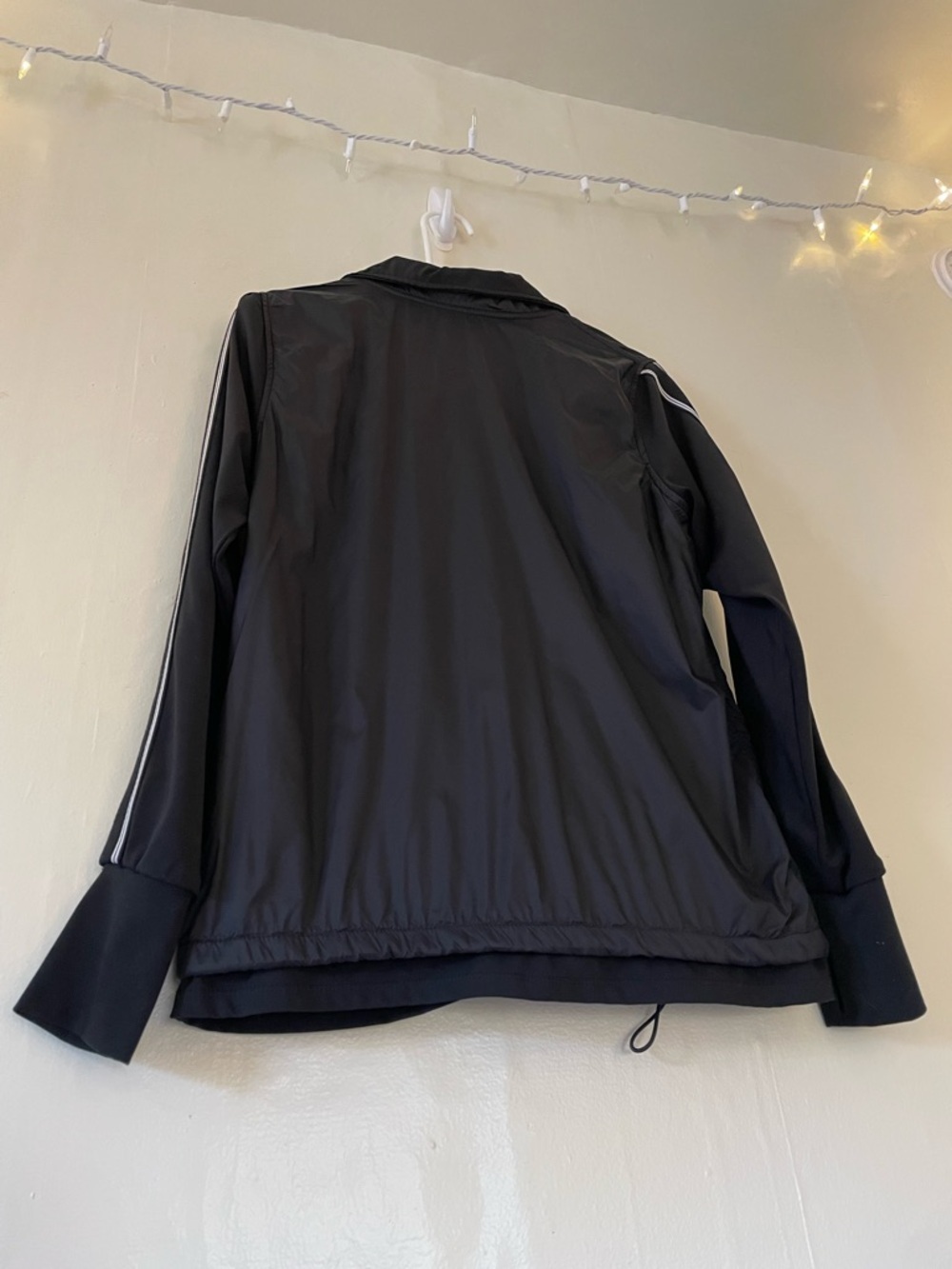 Tangerine Activewear Classic Black Track Jacket White Yoga Comfort Thumbhole Y2K - Picture 4 of 15